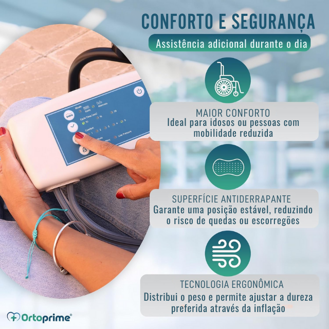 Almofada Antiescaras de Ar com Compresor | Almofada Cadeira de Rodas