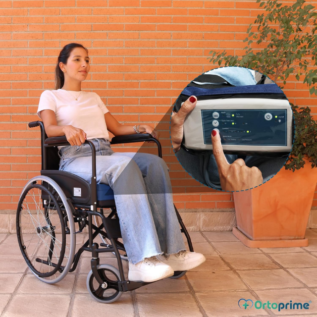 Almofada Antiescaras de Ar com Compresor | Almofada Cadeira de Rodas