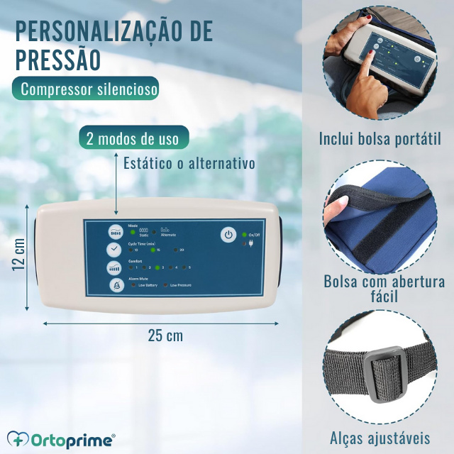 Almofada Antiescaras de Ar com Compresor | Almofada Cadeira de Rodas