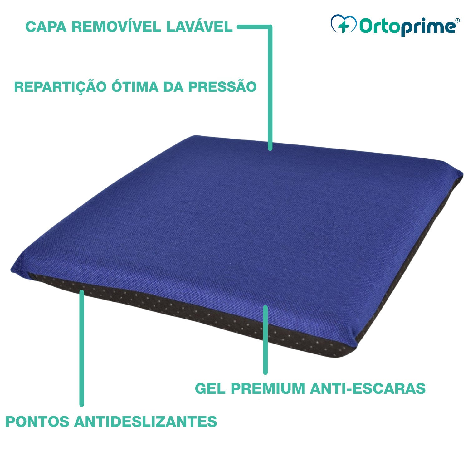Almofada Anti-Escaras Quadrada de Gel Líquido