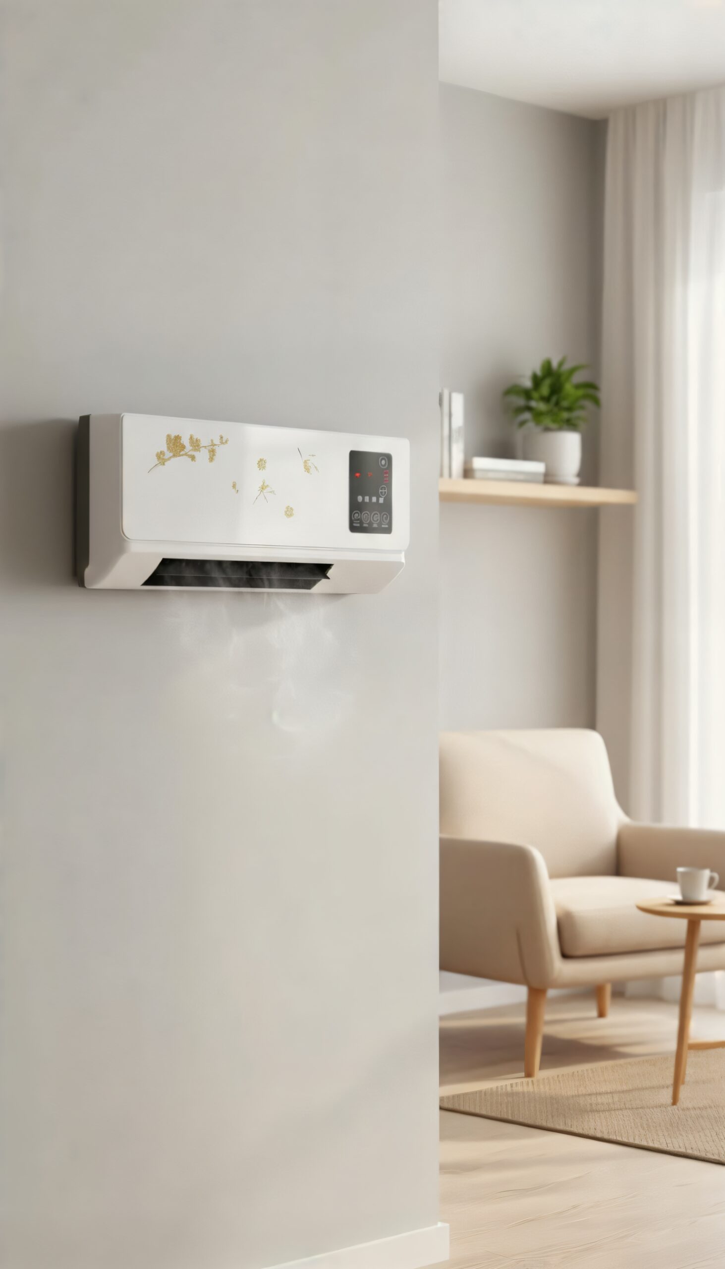Climatizador instalado numa sala de estar